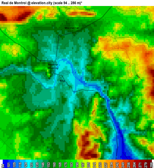 Real de Montroi elevation map