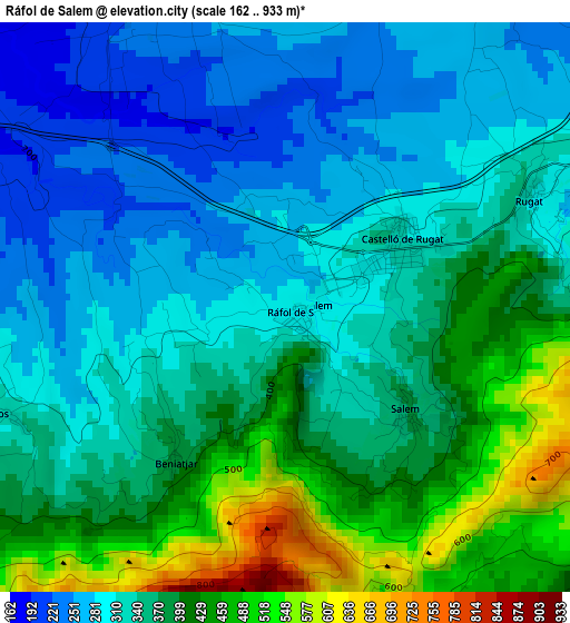 Ráfol de Salem elevation map