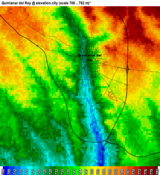 Quintanar del Rey elevation map