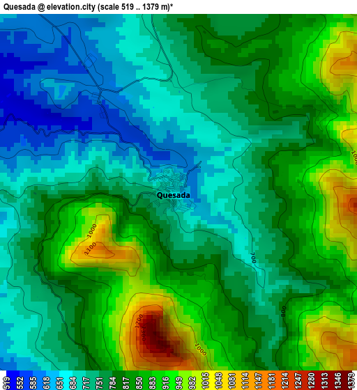 Quesada elevation map