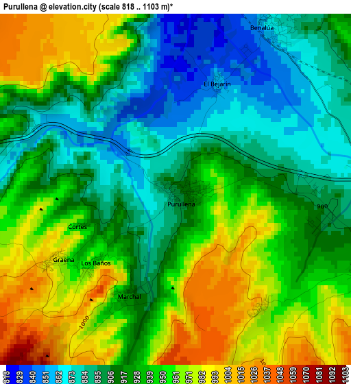 Purullena elevation map