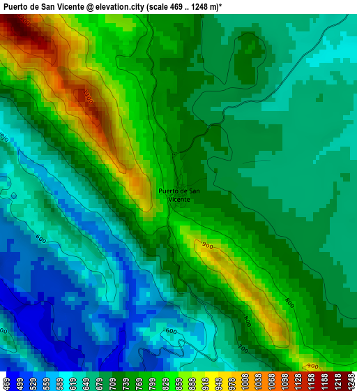 Puerto de San Vicente elevation map