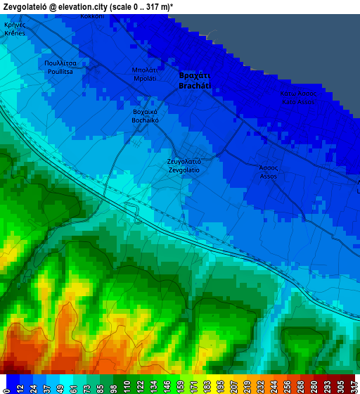 Zevgolateió elevation map