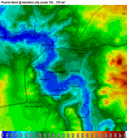 Puente-Genil elevation map