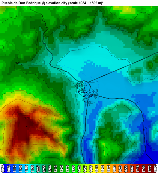 Puebla de Don Fadrique elevation map