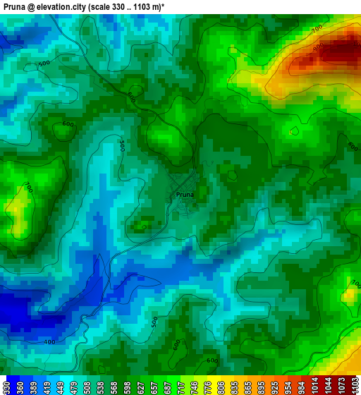 Pruna elevation map