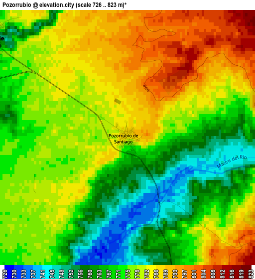 Pozorrubio elevation map