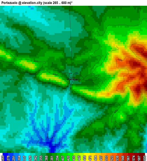 Portezuelo elevation map