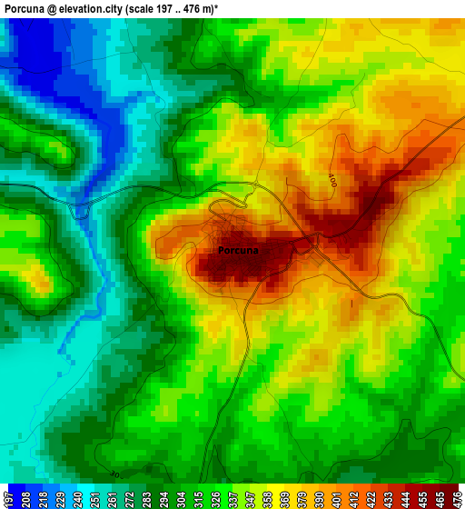 Porcuna elevation map