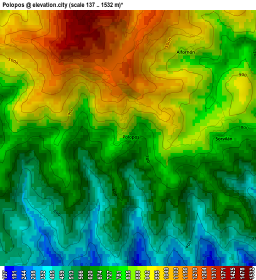 Polopos elevation map