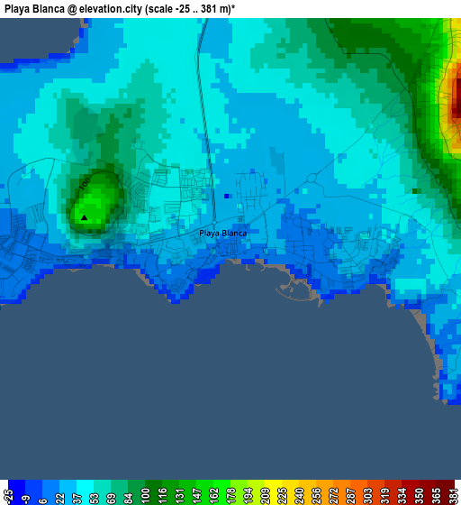 Playa Blanca elevation map