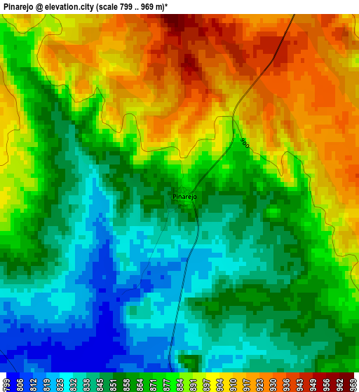 Pinarejo elevation map