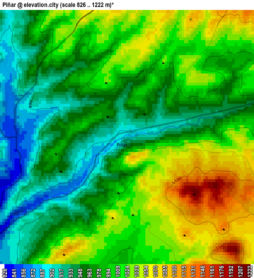 Piñar elevation map