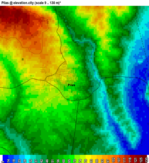 Pilas elevation map