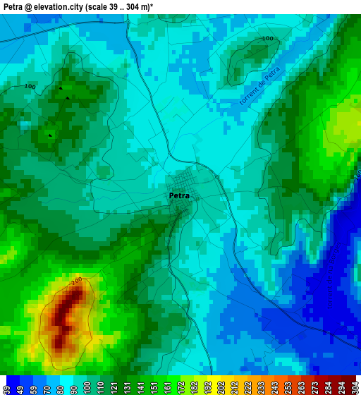 Petra elevation map