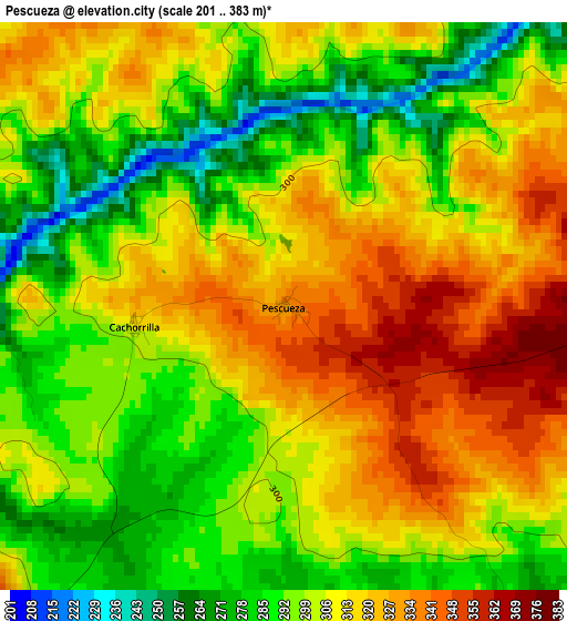 Pescueza elevation map