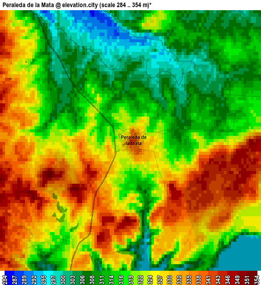 Peraleda de la Mata elevation map