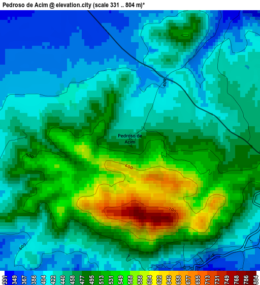 Pedroso de Acim elevation map