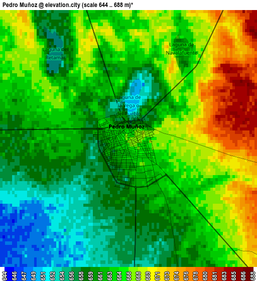 Pedro Muñoz elevation map