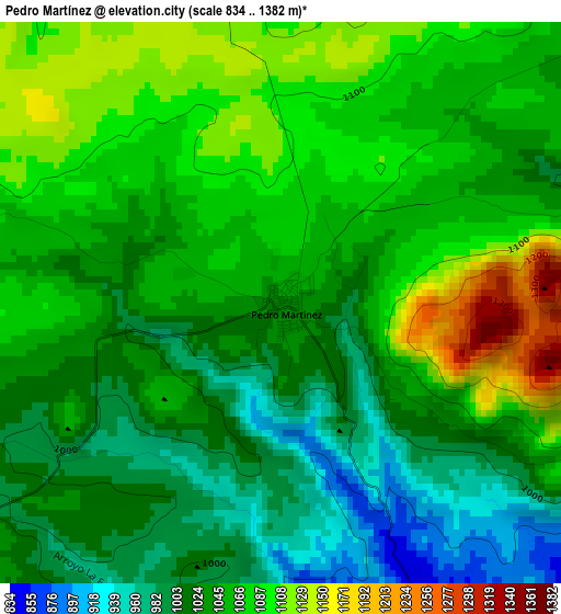 Pedro Martínez elevation map