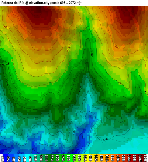 Paterna del Río elevation map