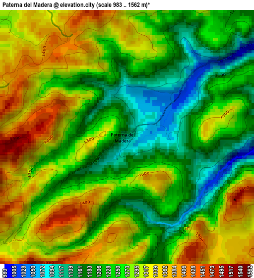 Paterna del Madera elevation map