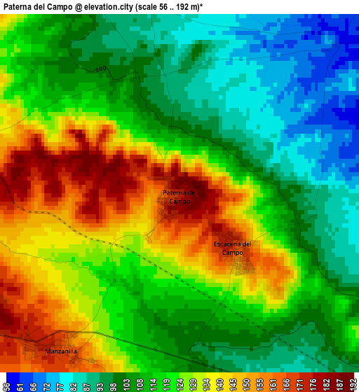 Paterna del Campo elevation map