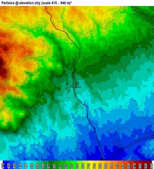 Partaloa elevation map