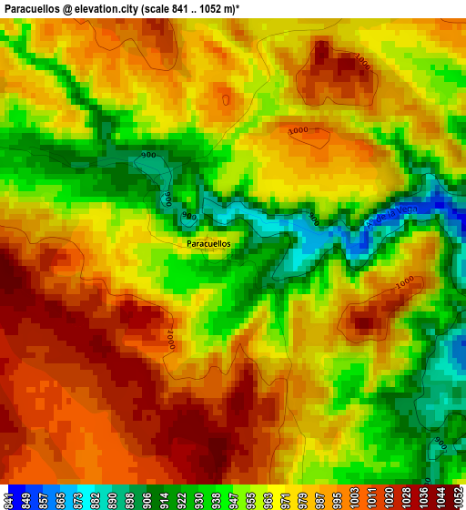 Paracuellos elevation map