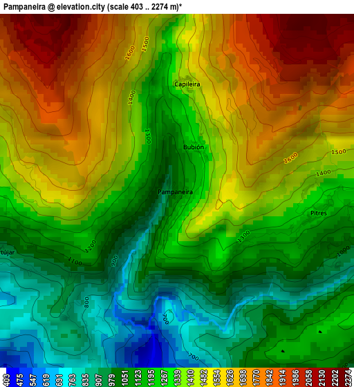 Pampaneira elevation map