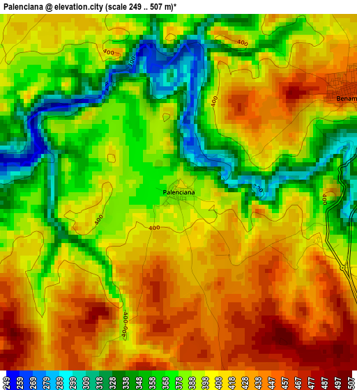 Palenciana elevation map
