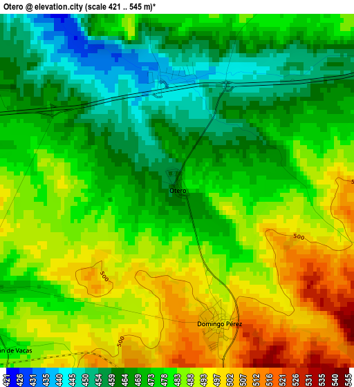 Otero elevation map