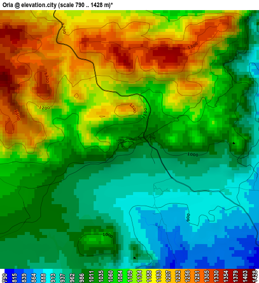 Oria elevation map