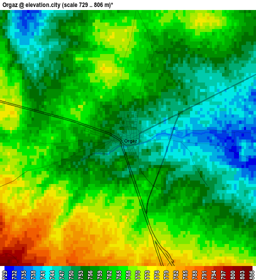 Orgaz elevation map