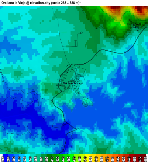 Orellana la Vieja elevation map