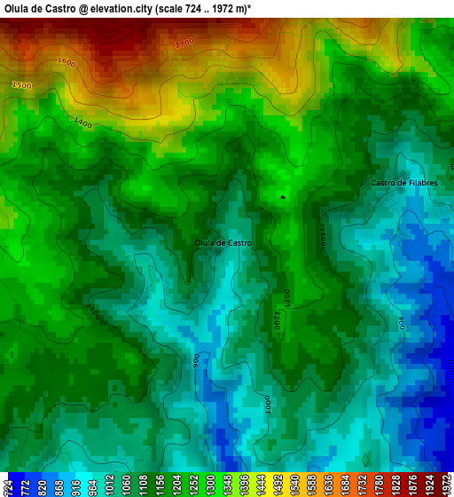 Olula de Castro elevation map