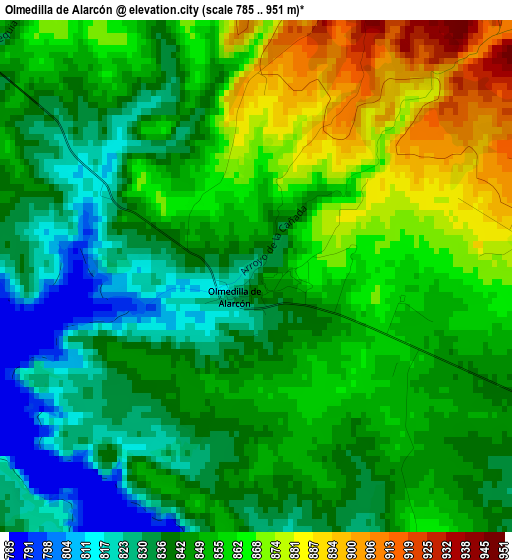 Olmedilla de Alarcón elevation map