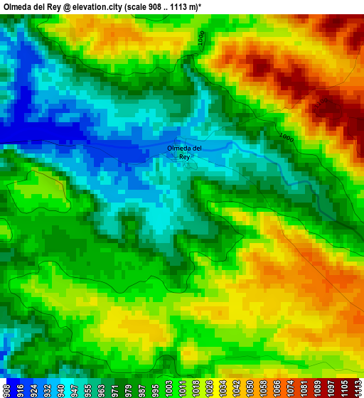 Olmeda del Rey elevation map