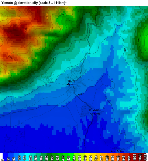 Yimnón elevation map