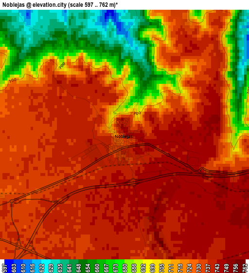 Noblejas elevation map