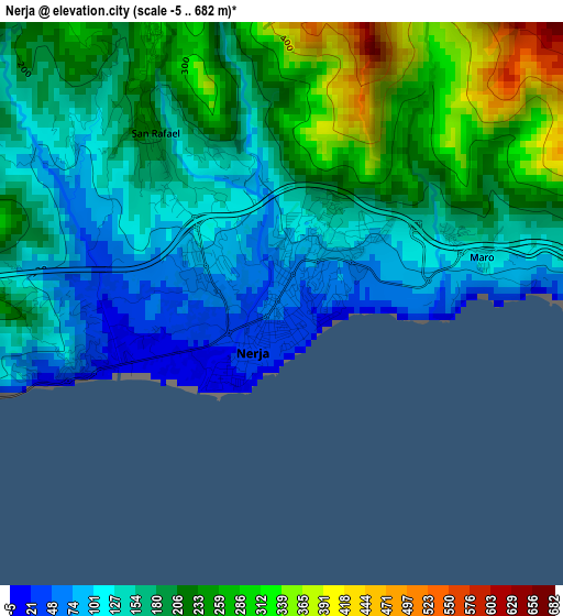 Nerja elevation map