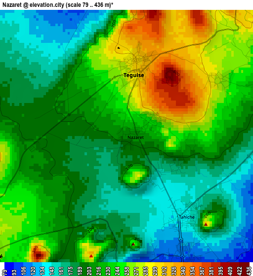 Nazaret elevation map