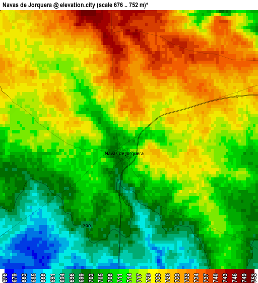 Navas de Jorquera elevation map