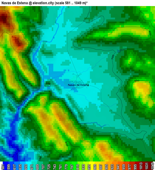 Navas de Estena elevation map