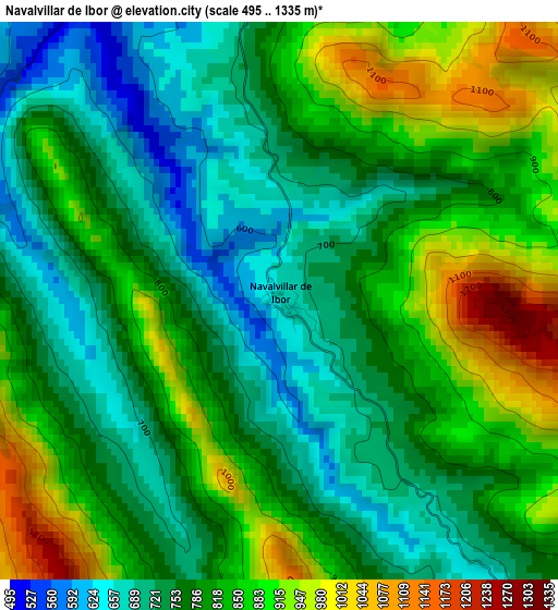 Navalvillar de Ibor elevation map