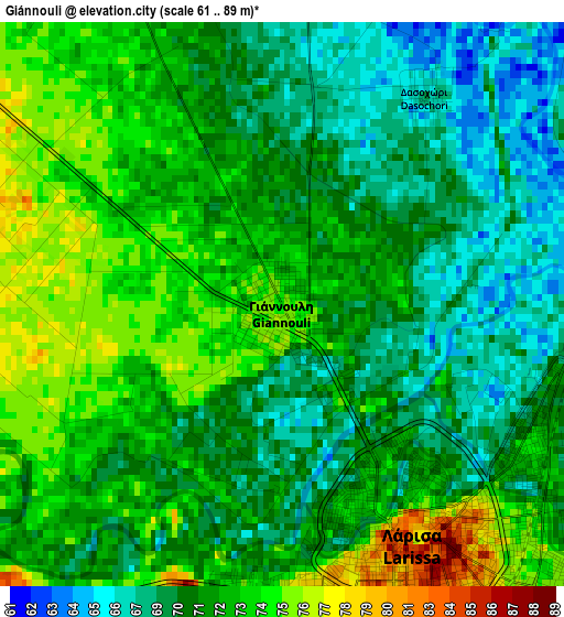 Giánnouli elevation map