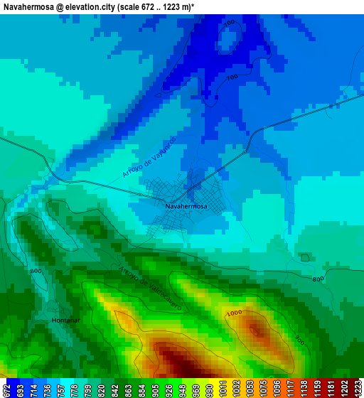 Navahermosa elevation map