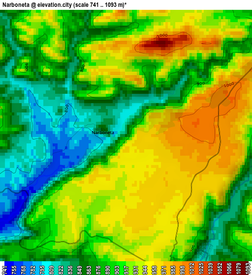 Narboneta elevation map