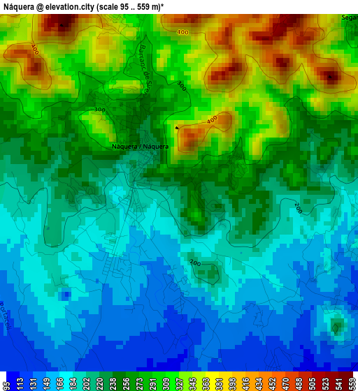 Náquera elevation map