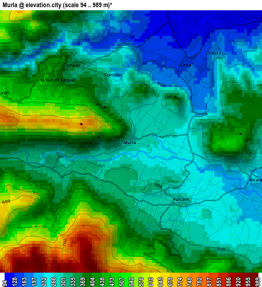 Murla elevation map